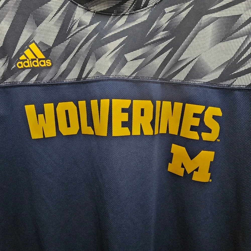 Adidas Michigan Wolverines‎ Mens XL Navy Blue Performance Graphic T-Shirt NCAA